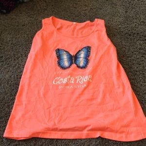 Cute coralish pink Costa Rica tank top!